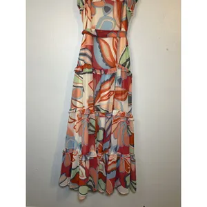 Alexis for Target Mixed Floral Sleeveless Tiered Ruffle Maxi Dress Size L Boho thumbnail 9