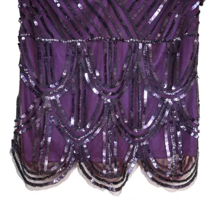 Cache Womens M Purple Short Sleeve Sequin Evening Cocktail Blouse NEW thumbnail 5