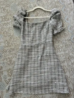 Vestique Tweed Puff Sleeve Dress thumbnail 1