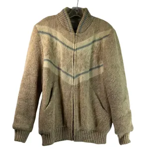 Eider Knit Wool Full Zip Cardigan Sweater Womens Large Tan Icelandic Scotland thumbnail 1