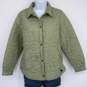 Woolrich Quilted‎ Light Sage Jacket Women Small Snap Button Coat Outdoor Winter thumbnail 1
