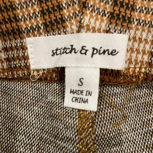 Stitch & Pine Brown Plaid Flare Pants Women’s Small Retro Bell Bottom Checkered thumbnail 3