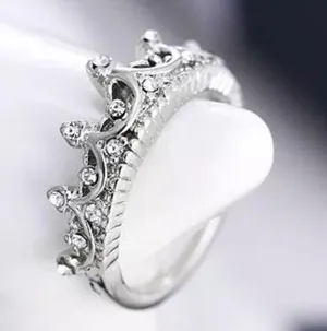 Silver Princess Crown Ring thumbnail 1