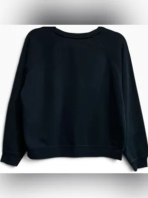 Sezane Amour Sweatshirt S Navy Gold Embroidered Organic Cotton Parisian Chic thumbnail 3
