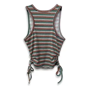 Freshman Tank Top Sleeveless Drawstring Side Ribbed Striped Multicolor W XS NWOT thumbnail 6