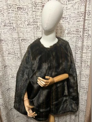Brown Faux Fur Cape sz M / L thumbnail 6