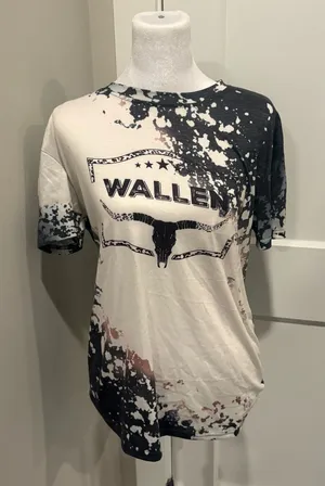 Wallen Graphic Bleach Splash Tee Western Cow Skull Short Sleeve Top thumbnail 1