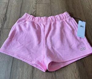 Alo sweet pink sweat shorts thumbnail 1