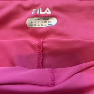 Fila Pink Tennis Skort Womens Medium Built-in Shorts Navy‎ White Side Stripes thumbnail 6