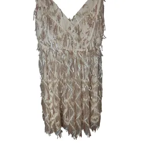 Showpo NWT Khrizza Sequin Gathered Mini Dress Gold Size 2 Eras Tour Taylor Swift thumbnail 3