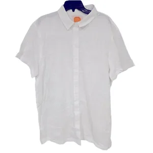 LUCKY WE LIVE HAWAII x GOLDFISH KISS WHITE COTTON SHORT SLEEVE BUTTON COVERUP ML thumbnail 8