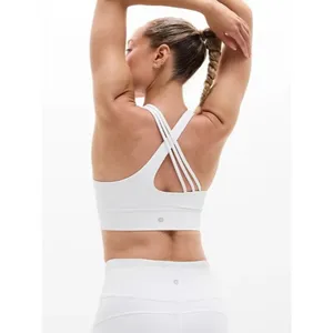 Athleta M Train Free Longline Sports Bra Bright White Medium D-DD thumbnail 5