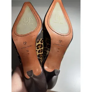 Donald J Pliner Leopard Print Mule Pointed Toe Kitten Heel Fur Size 10 Secretary thumbnail 8