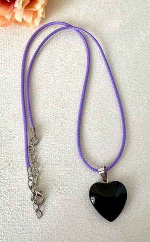 Heart Shaped Necklace Purple thumbnail 1