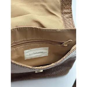Liz Claiborne Small Purse Crossbody Brown Exotic Reptile thumbnail 10