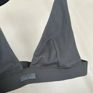 SKIMS‎ Cotton Rib Plunge Bralette Juniper Size 3X green thumbnail 3