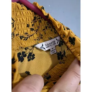 Nanette Nanette Lepore Colonel Mustard Pleated High Neck Dress Sz 6 thumbnail 5