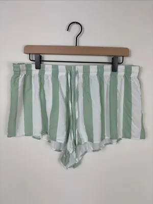 Birdy Grey Eddie Striped Pajama Set Women’s Large Sage Green Shorts Top thumbnail 9