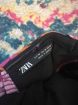 Zara boho Strapless Wide-Leg Jumpsuit in Magenta & Orange thumbnail 14