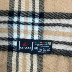 V. Fraas Scarf Womens One Size Beige Plaid Cashmink Acrylic Fringe Germany thumbnail 3