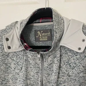 NATURAL REFLECTIONS WOMENS Shacket WITH HOOD SIZE XL Heather Blue thumbnail 2