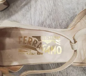 Salvatore Ferragamo Beige Leather Heels Made in Italy thumbnail 8