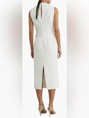 NEW Reiss Bronte Ruched Sleeveless ivory Midi Dress sz 4 thumbnail 2