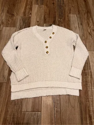 Free People Whistle Thermal Henley Sweater thumbnail 2