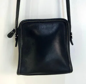 Vintage Coach Bellini Zip Bag Black Leather Purse thumbnail 1