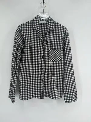 Sleeper black and white gingham long sleeve top size small thumbnail 2
