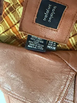 Zara Women's Rust Brown Leather Button-Front Coat size medium vintage style thumbnail 3