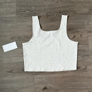 Athleta Signature Rib Square Neck Crop Tank - Size XL -‎ Fog Grey Heather - NWT thumbnail 6
