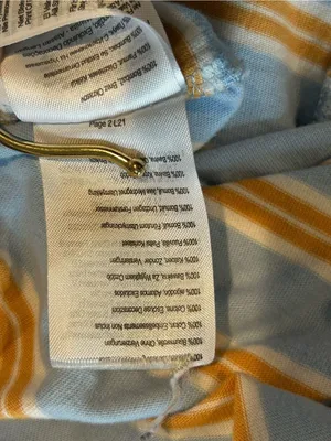 Cotton On Light Blue and Mustard Striped Cotton Cropped Long Sleeve Polo thumbnail 4