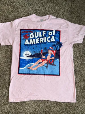 Gildan Light Pink Crewneck Gulf of America T/Shirt Sz Medium thumbnail 1