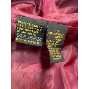 Vintage 90s LIZSPORT Blazer Women 10 Plaid Wool Shoulder Pads Tartan Jacket Fall thumbnail 4