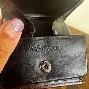 YSL Yves Saint Laurent Card Coin Holder Case Brown Leather‎ thumbnail 10