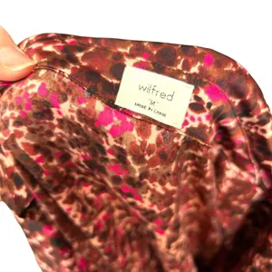 Aritzia Wilfred Silky Tie-Front Blouse Ptna Brown/E.‎ Fuchsia Size Medium thumbnail 8