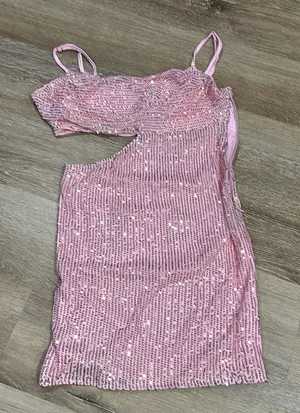 Just Quella NWT Women's cowl neck sequin dress - medium with open side thumbnail 1