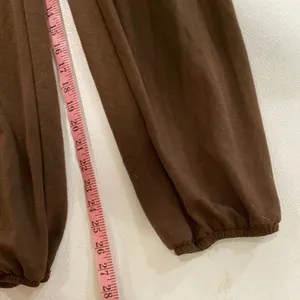 Francesca’s Small Brown Half Zip Jumpsuit Jogger Lounge Utility Romper thumbnail 7