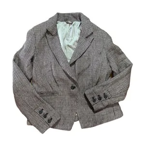 Free People Chess Blazer Garnet Linen‎ Long Sleeve Single Button Closure Small thumbnail 1