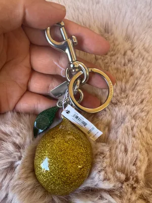 NWT! Coach CAO52 Resin Lemon Bag Charm Keychain Garden Glade In Yellow/Silver thumbnail 5