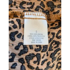 Mi Ami‎ Womens Leopard Print Cami Top Smocked Back Lace Trim Babydoll Small thumbnail 8
