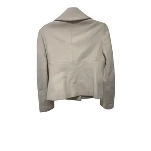 Nine West Womens Cream Wool Blend Double Breasted Cropped Pea Coat Jacket Size 6 thumbnail 2
