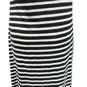 Espresso Maxi Dress Boho Beach NWT Mesh Accent Black/White Stripe Size M FLAW thumbnail 3