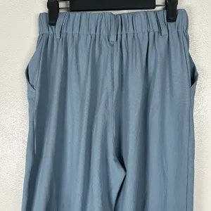 NEW Halara Flex High Waisted Pocket Wide Leg Waffle Work Trousers Pants XS Blue thumbnail 4