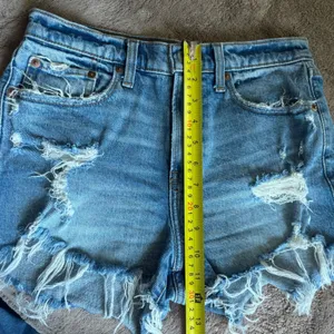 Abercrombie & Fitch Curve Love Mid Rise Mom Shorts Distressed Blue 25 0 thumbnail 7