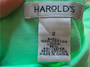 Harold's Mint Green A-Line Skirt with Multicolor Floral Border Women 2 Cotton thumbnail 3