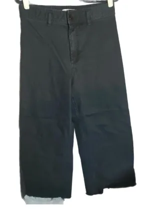Zara Black High Waisted Career‎ Modest capsule Wide Leg Black Pants Normcore 10 thumbnail 1