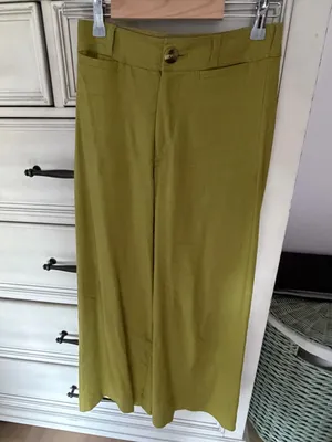 Anthropologie Ettie High-Rise Crop Wide-Leg Pants by Maeve: Linen Edition holly thumbnail 6