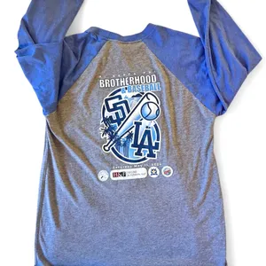 Baseball Raglan Fraternity Pi Kappa Phi Tee Shirt Blue Gray 3/4 Sleeve Medium thumbnail 2